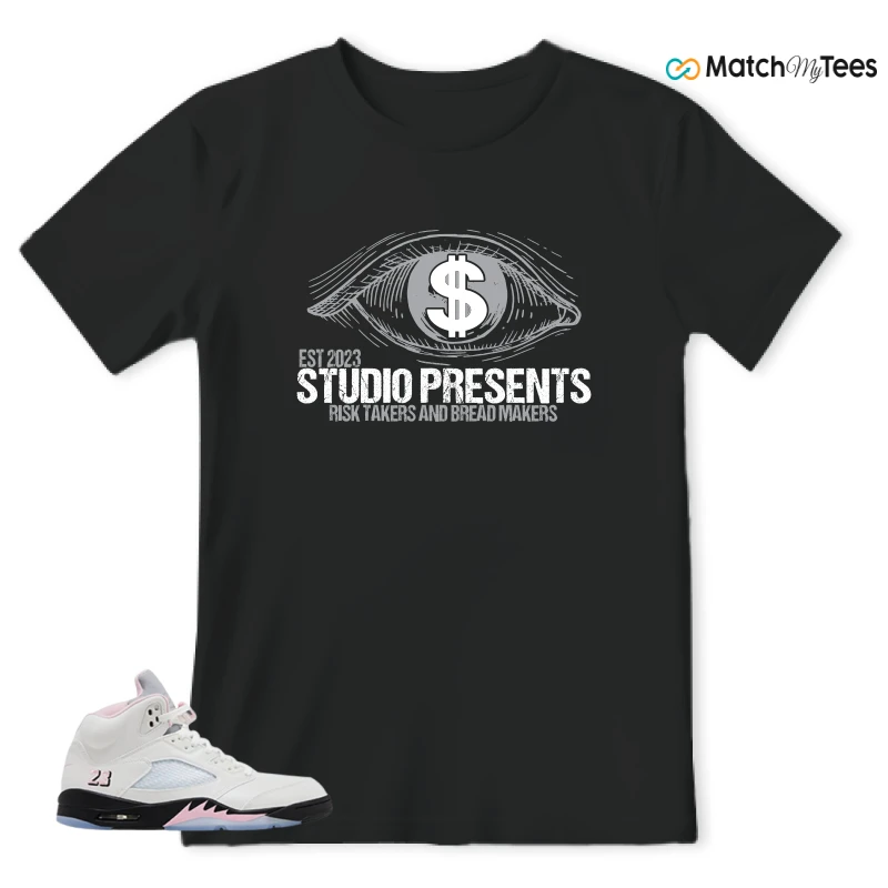 NIKE AIR JORDAN 5 RETRO MEDIUM SOFT PINK SNEAKER Matching Tees t-shirt