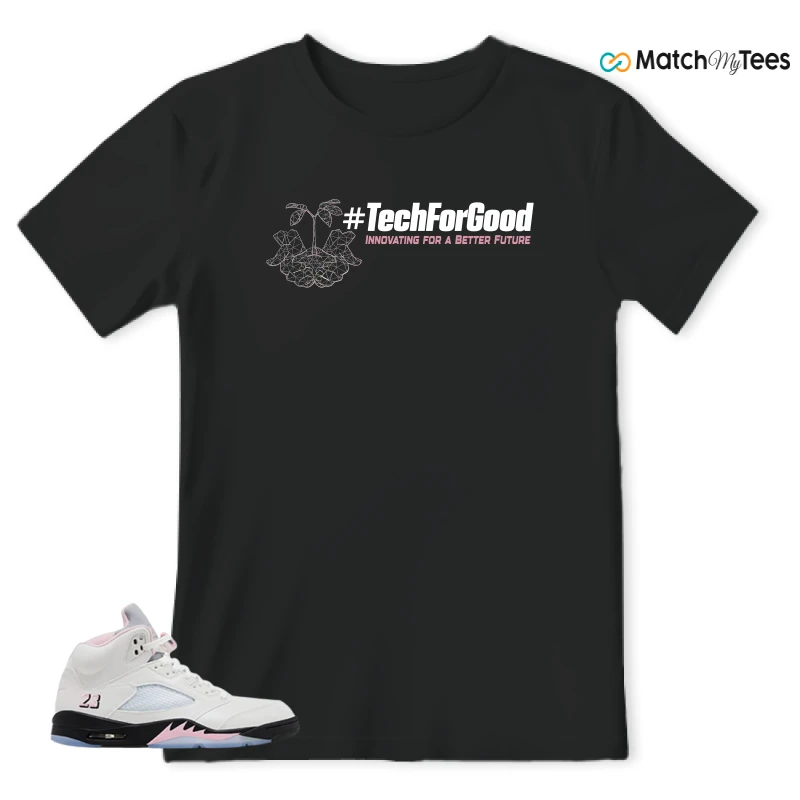 NIKE AIR JORDAN 5 RETRO MEDIUM SOFT PINK SNEAKER Matching Tees t-shirt