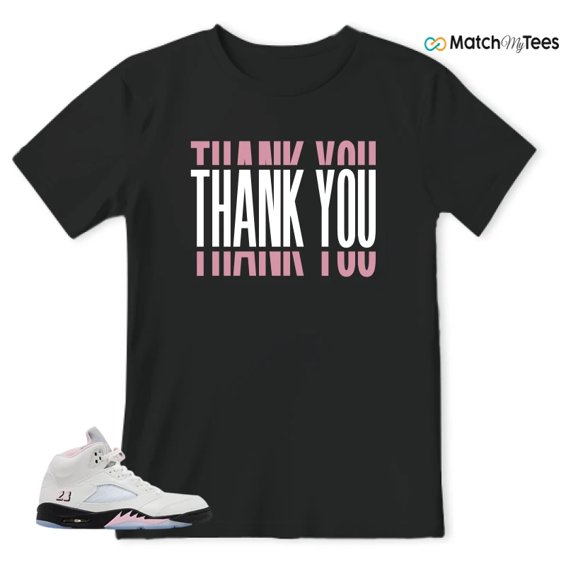 NIKE AIR JORDAN 5 RETRO MEDIUM SOFT PINK SNEAKER Matching Tees t-shirt