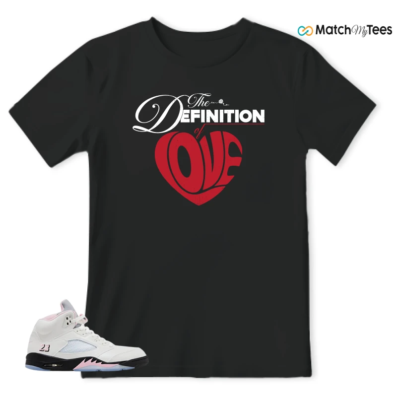 NIKE AIR JORDAN 5 RETRO MEDIUM SOFT PINK SNEAKER Matching Tees t-shirt