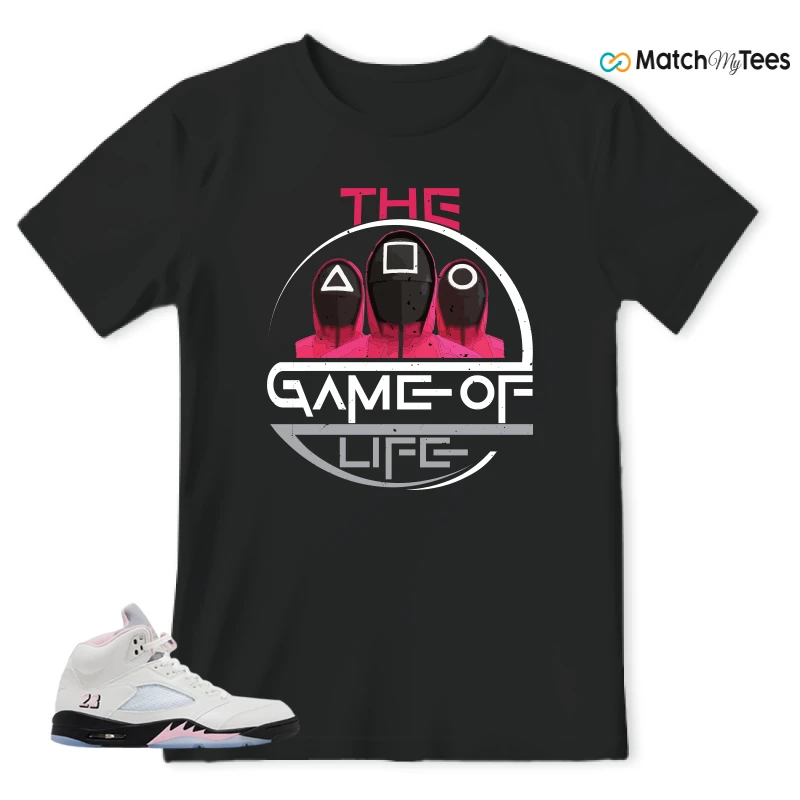 NIKE AIR JORDAN 5 RETRO MEDIUM SOFT PINK SNEAKER Matching Tees t-shirt