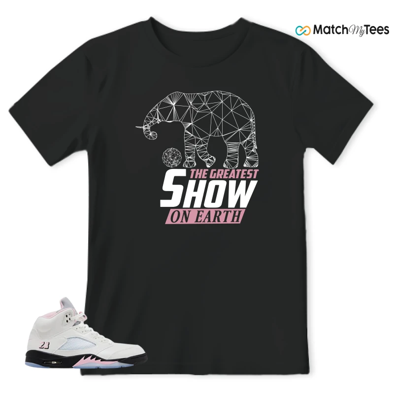 NIKE AIR JORDAN 5 RETRO MEDIUM SOFT PINK SNEAKER Matching Tees t-shirt