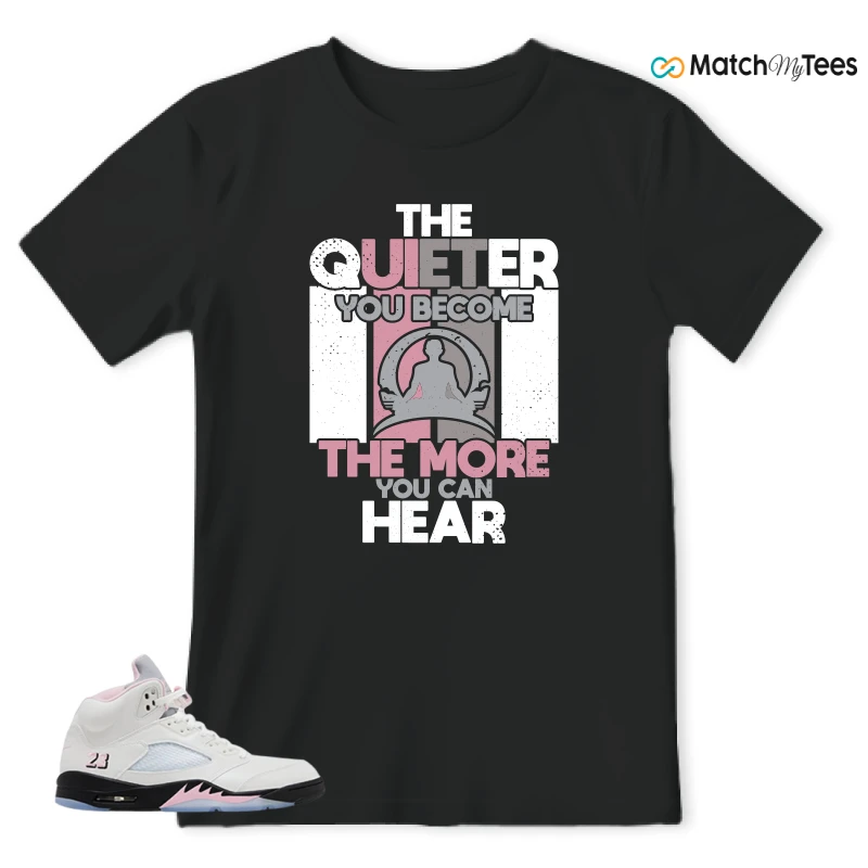 NIKE AIR JORDAN 5 RETRO MEDIUM SOFT PINK SNEAKER Matching Tees t-shirt