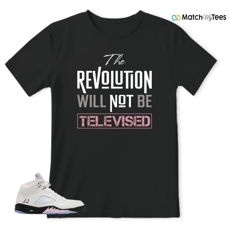 NIKE AIR JORDAN 5 RETRO MEDIUM SOFT PINK SNEAKER Matching Tees t-shirt