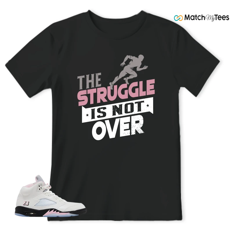 NIKE AIR JORDAN 5 RETRO MEDIUM SOFT PINK SNEAKER Matching Tees t-shirt