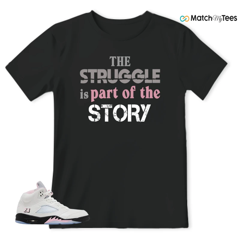 NIKE AIR JORDAN 5 RETRO MEDIUM SOFT PINK SNEAKER Matching Tees t-shirt