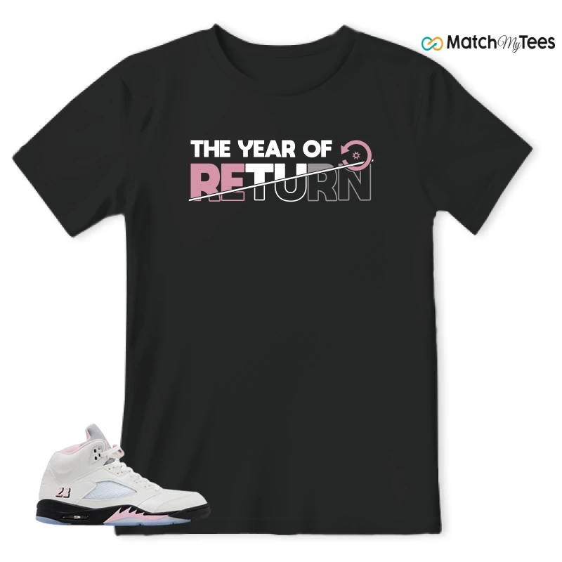 NIKE AIR JORDAN 5 RETRO MEDIUM SOFT PINK SNEAKER Matching Tees t-shirt