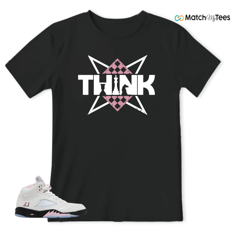 NIKE AIR JORDAN 5 RETRO MEDIUM SOFT PINK SNEAKER Matching Tees t-shirt