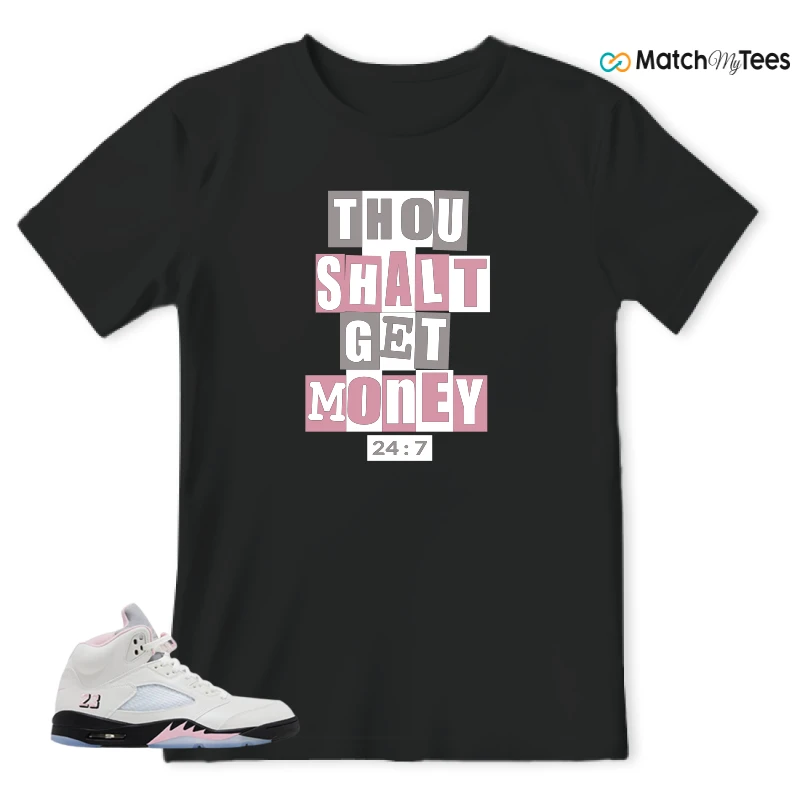 NIKE AIR JORDAN 5 RETRO MEDIUM SOFT PINK SNEAKER Matching Tees t-shirt