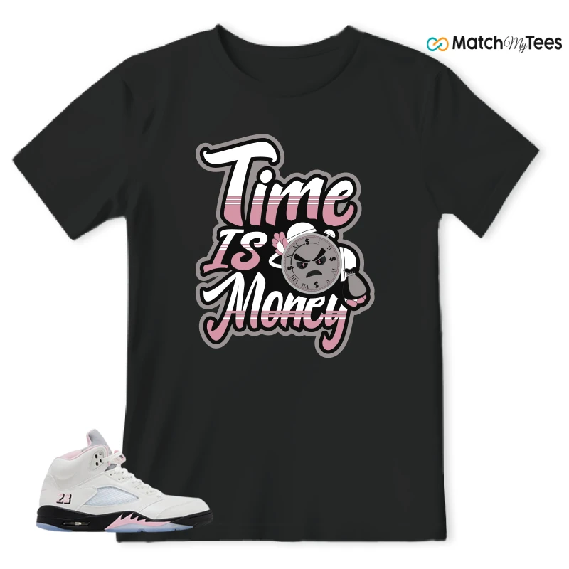 NIKE AIR JORDAN 5 RETRO MEDIUM SOFT PINK SNEAKER Matching Tees t-shirt