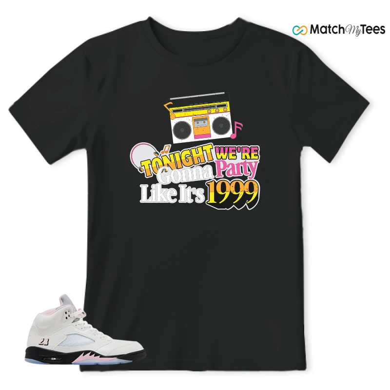 NIKE AIR JORDAN 5 RETRO MEDIUM SOFT PINK SNEAKER Matching Tees t-shirt