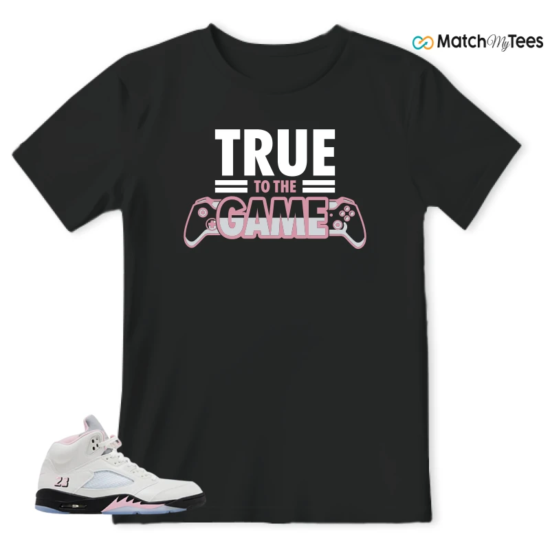 NIKE AIR JORDAN 5 RETRO MEDIUM SOFT PINK SNEAKER Matching Tees t-shirt