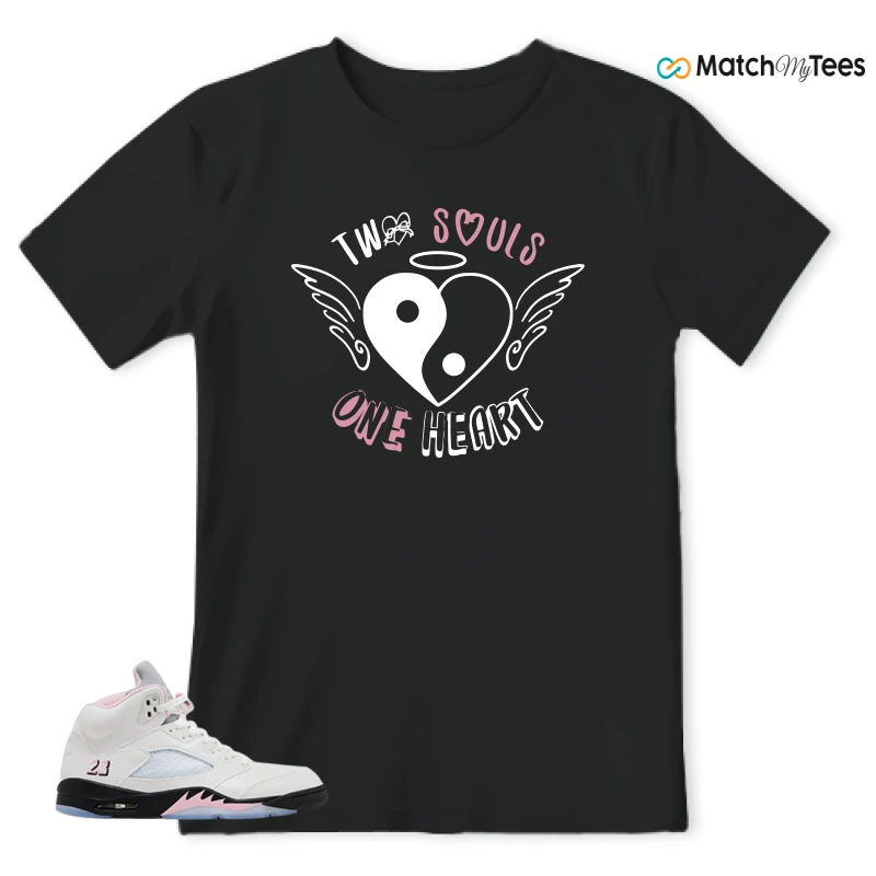 NIKE AIR JORDAN 5 RETRO MEDIUM SOFT PINK SNEAKER Matching Tees t-shirt