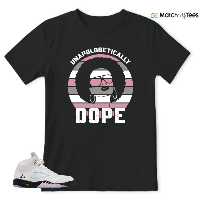 NIKE AIR JORDAN 5 RETRO MEDIUM SOFT PINK SNEAKER Matching Tees t-shirt