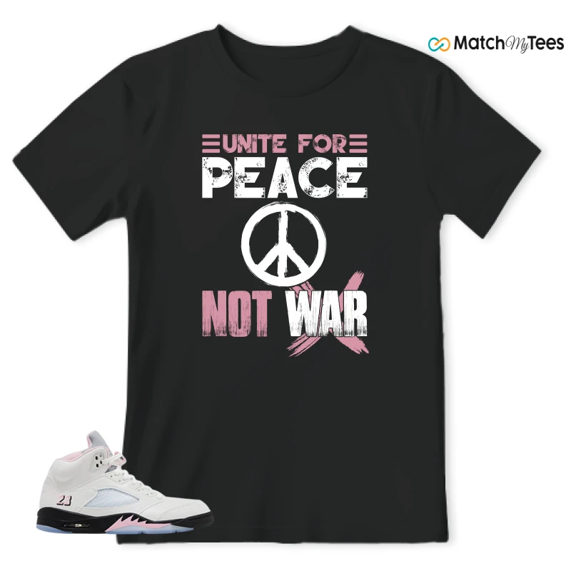 NIKE AIR JORDAN 5 RETRO MEDIUM SOFT PINK SNEAKER Matching Tees t-shirt