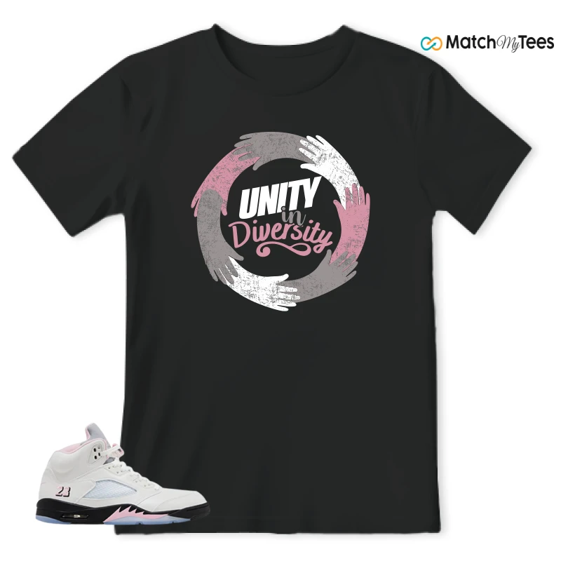 NIKE AIR JORDAN 5 RETRO MEDIUM SOFT PINK SNEAKER Matching Tees t-shirt
