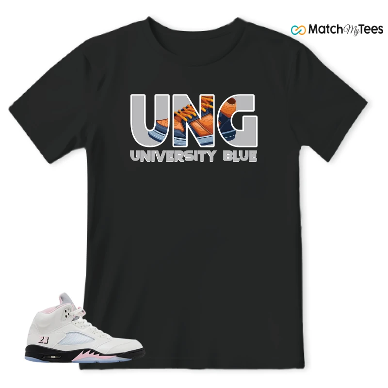 NIKE AIR JORDAN 5 RETRO MEDIUM SOFT PINK SNEAKER Matching Tees t-shirt