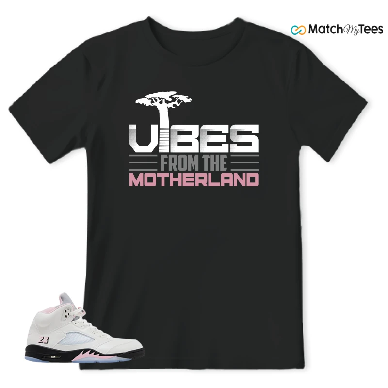 NIKE AIR JORDAN 5 RETRO MEDIUM SOFT PINK SNEAKER Matching Tees t-shirt