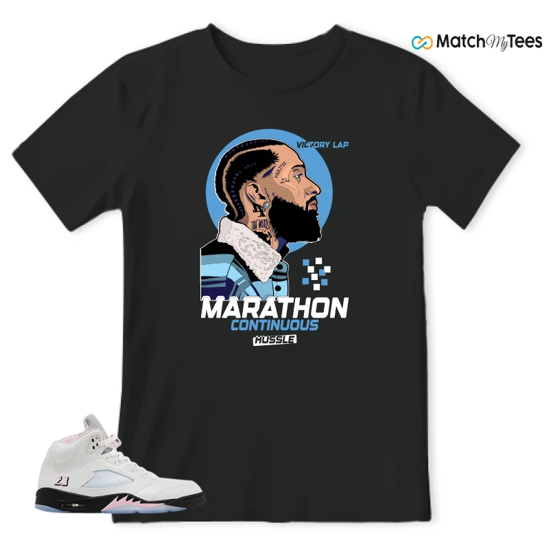 NIKE AIR JORDAN 5 RETRO MEDIUM SOFT PINK SNEAKER Matching Tees t-shirt