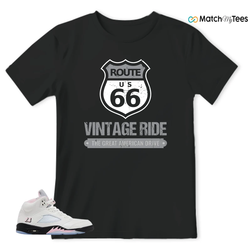 NIKE AIR JORDAN 5 RETRO MEDIUM SOFT PINK SNEAKER Matching Tees t-shirt