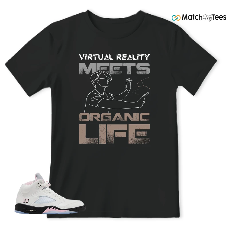 NIKE AIR JORDAN 5 RETRO MEDIUM SOFT PINK SNEAKER Matching Tees t-shirt