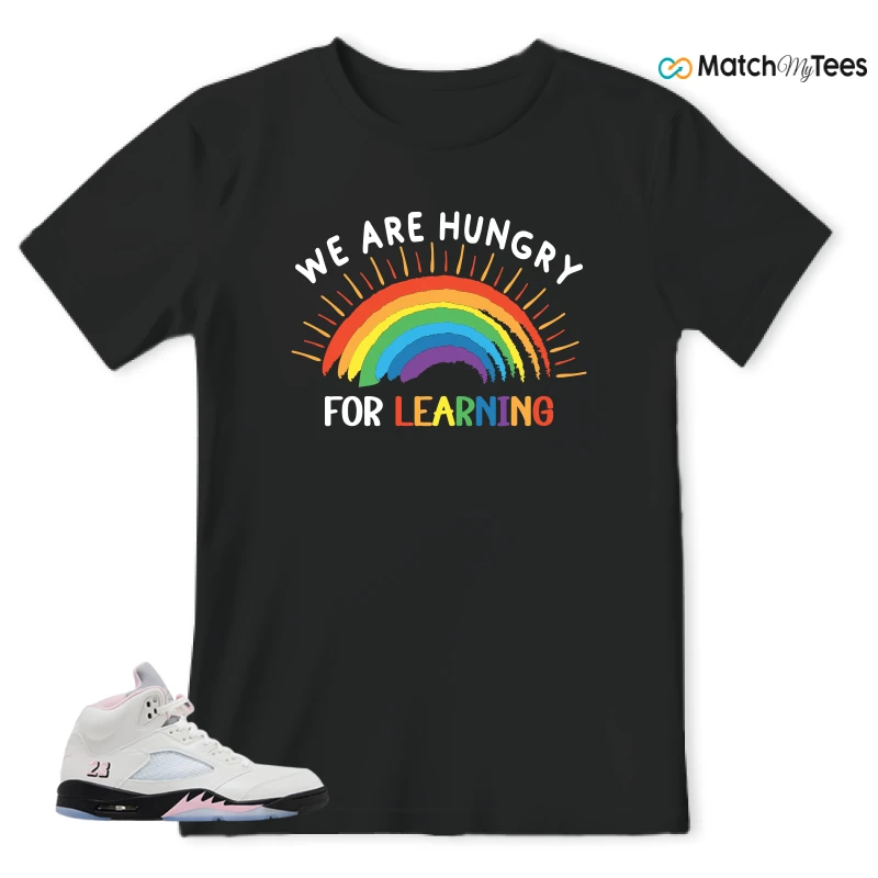 NIKE AIR JORDAN 5 RETRO MEDIUM SOFT PINK SNEAKER Matching Tees t-shirt