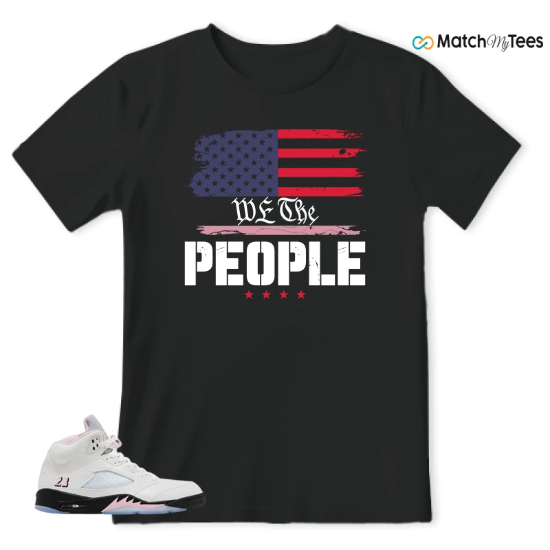 NIKE AIR JORDAN 5 RETRO MEDIUM SOFT PINK SNEAKER Matching Tees t-shirt