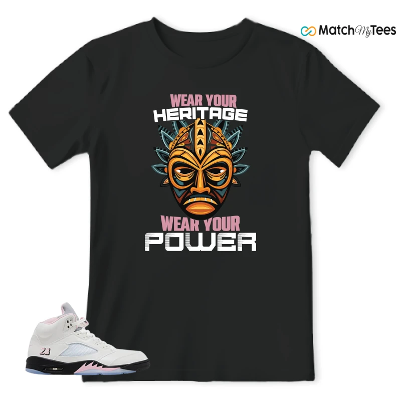 NIKE AIR JORDAN 5 RETRO MEDIUM SOFT PINK SNEAKER Matching Tees t-shirt