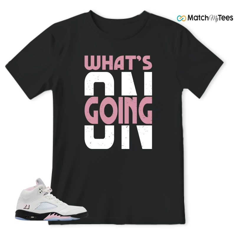 NIKE AIR JORDAN 5 RETRO MEDIUM SOFT PINK SNEAKER Matching Tees t-shirt