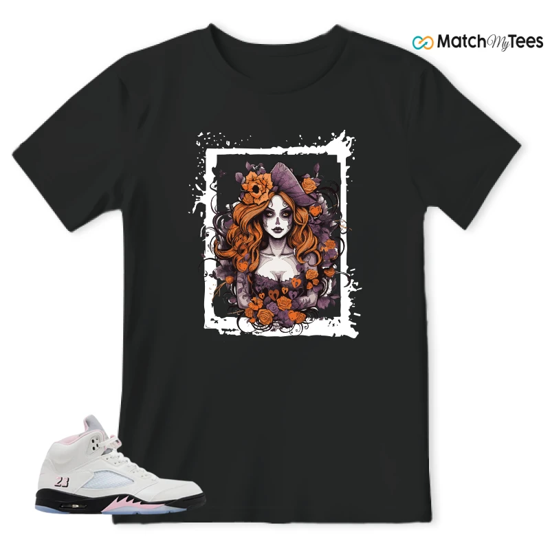 NIKE AIR JORDAN 5 RETRO MEDIUM SOFT PINK SNEAKER Matching Tees t-shirt