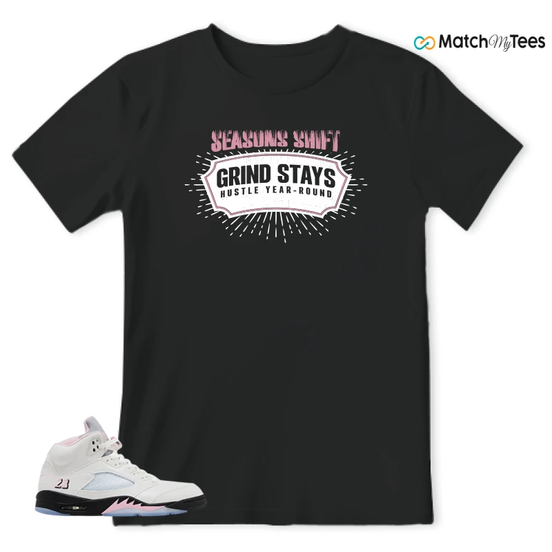 NIKE AIR JORDAN 5 RETRO MEDIUM SOFT PINK SNEAKER Matching Tees t-shirt