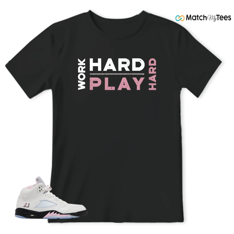 NIKE AIR JORDAN 5 RETRO MEDIUM SOFT PINK SNEAKER Matching Tees t-shirt