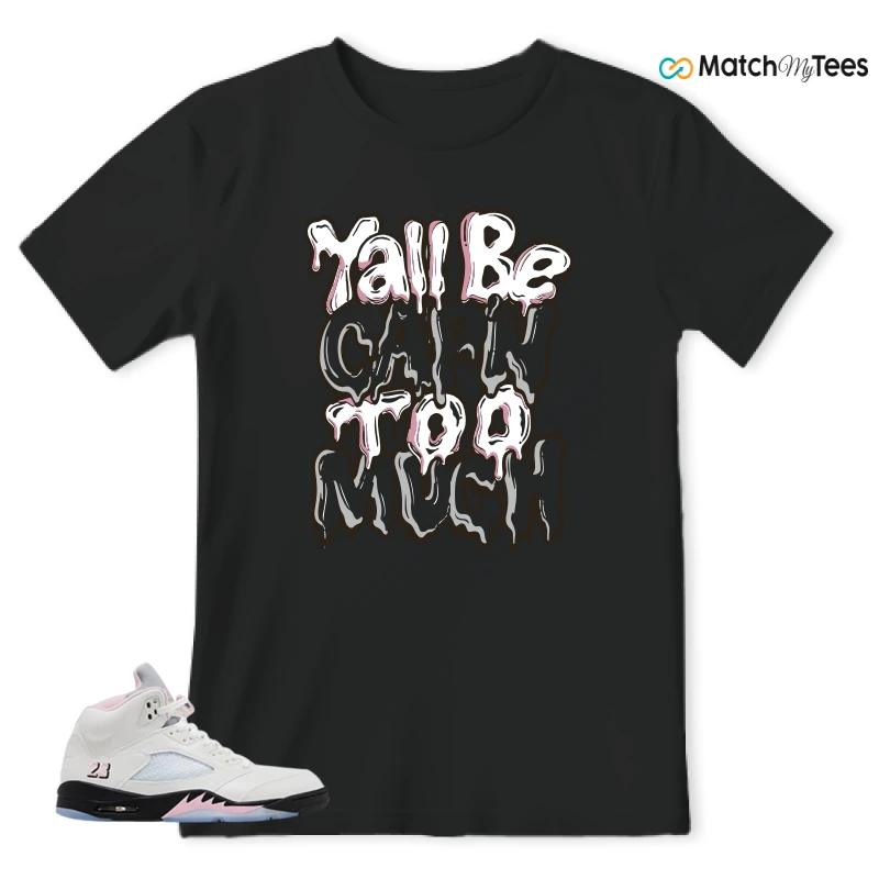 NIKE AIR JORDAN 5 RETRO MEDIUM SOFT PINK SNEAKER Matching Tees t-shirt