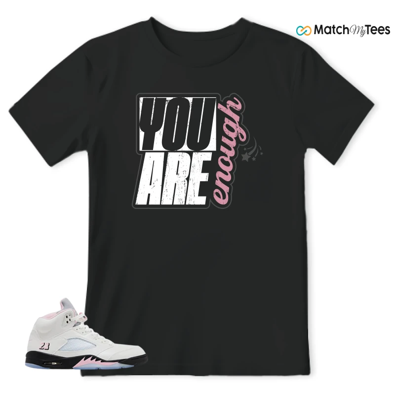 NIKE AIR JORDAN 5 RETRO MEDIUM SOFT PINK SNEAKER Matching Tees t-shirt