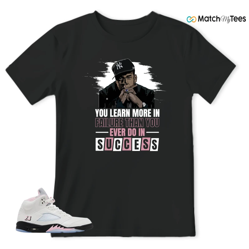 NIKE AIR JORDAN 5 RETRO MEDIUM SOFT PINK SNEAKER Matching Tees t-shirt