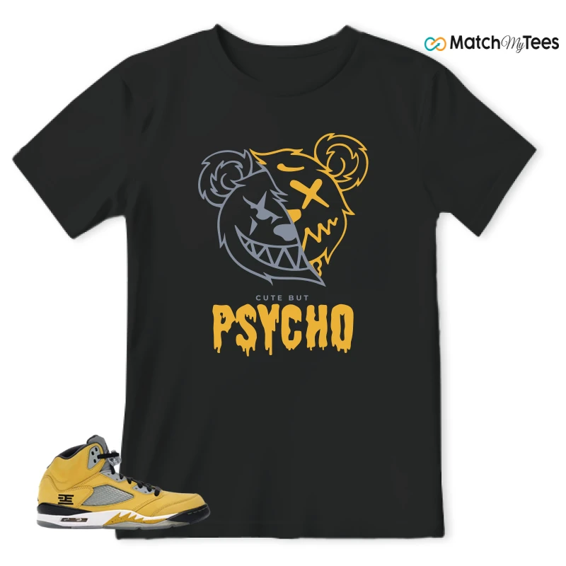 NIKE AIR JORDAN 5 TOKYO 23 SNEAKER/VARSITY MAIZE/ANTHRACITE-WOLF GREY-BLACK matching T-shirt