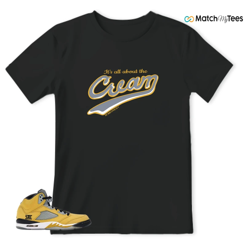 NIKE AIR JORDAN 5 TOKYO 23 SNEAKER/VARSITY MAIZE/ANTHRACITE-WOLF GREY-BLACK matching T-shirt