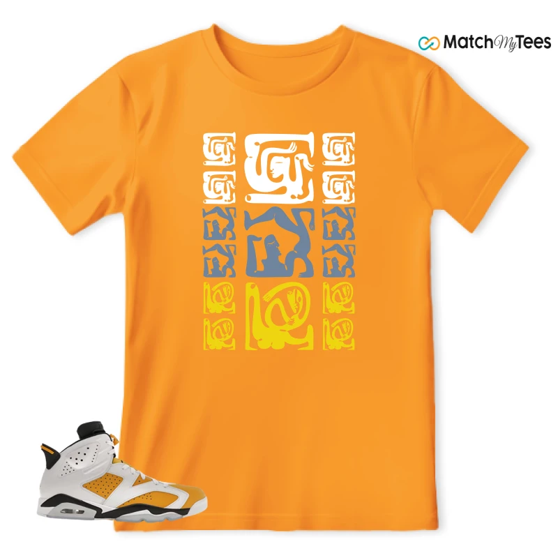 NIKE AIR JORDAN 6 YELLOW OCHRE SNEAKER Matching Tees t-shirt