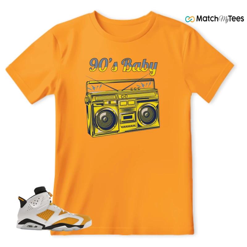 NIKE AIR JORDAN 6 YELLOW OCHRE SNEAKER Matching Tees t-shirt