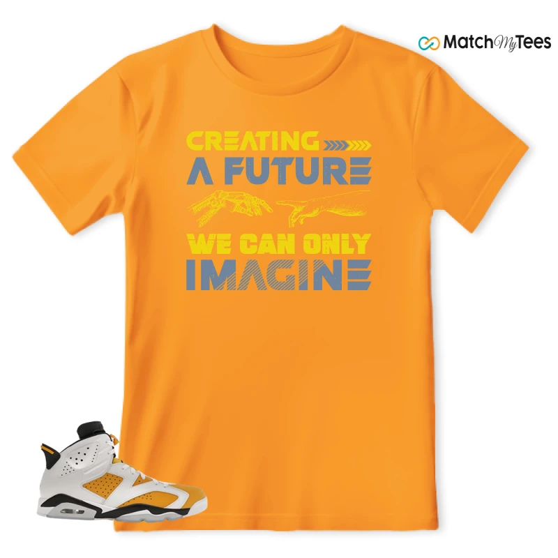 NIKE AIR JORDAN 6 YELLOW OCHRE SNEAKER Matching Tees t-shirt