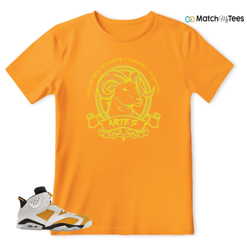 NIKE AIR JORDAN 6 YELLOW OCHRE SNEAKER Matching Tees t-shirt