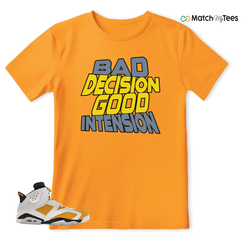 NIKE AIR JORDAN 6 YELLOW OCHRE SNEAKER Matching Tees t-shirt
