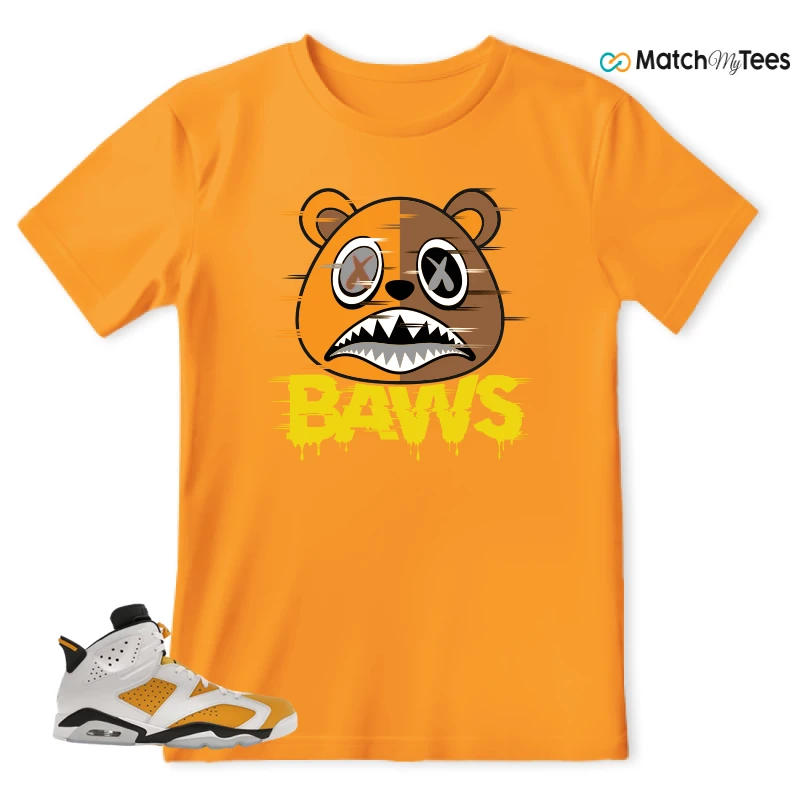 NIKE AIR JORDAN 6 YELLOW OCHRE SNEAKER Matching Tees t-shirt