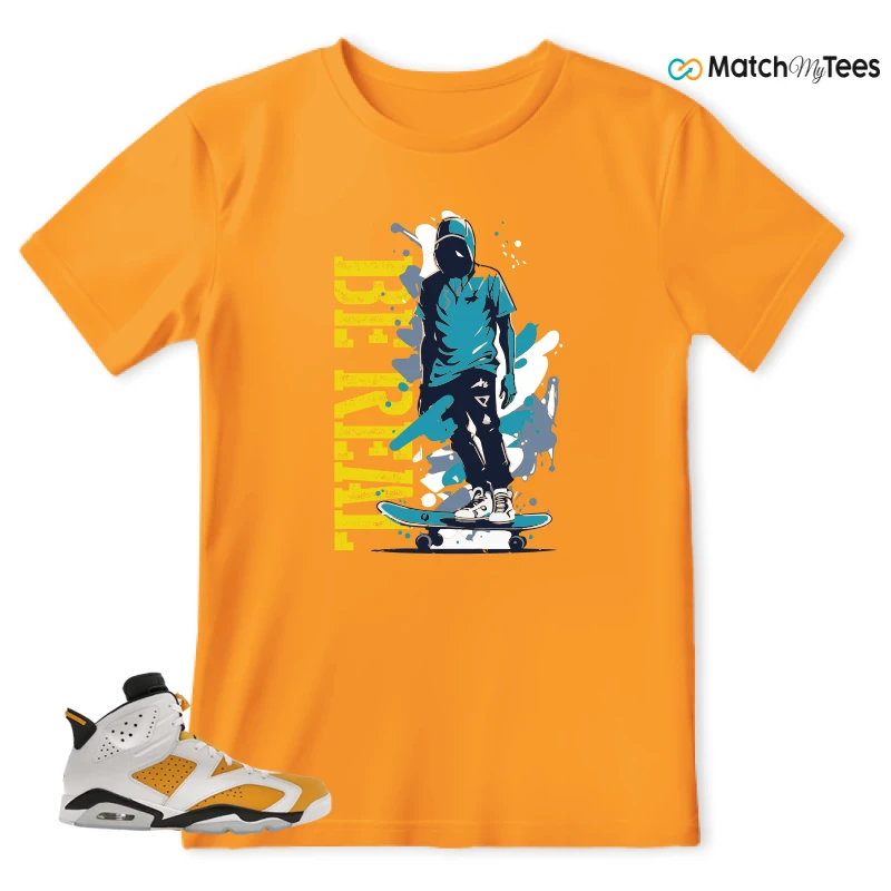 NIKE AIR JORDAN 6 YELLOW OCHRE SNEAKER Matching Tees t-shirt