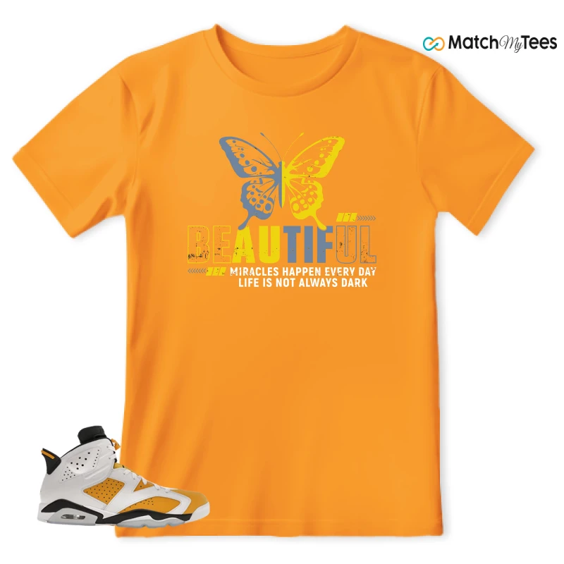 NIKE AIR JORDAN 6 YELLOW OCHRE SNEAKER Matching Tees t-shirt