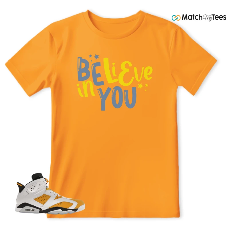 NIKE AIR JORDAN 6 YELLOW OCHRE SNEAKER Matching Tees t-shirt