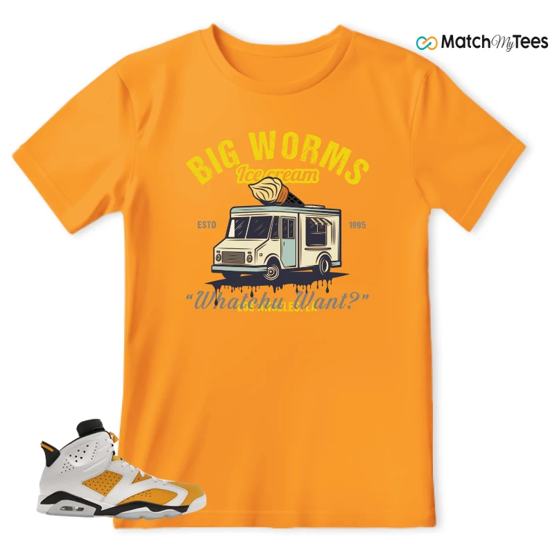 NIKE AIR JORDAN 6 YELLOW OCHRE SNEAKER Matching Tees t-shirt