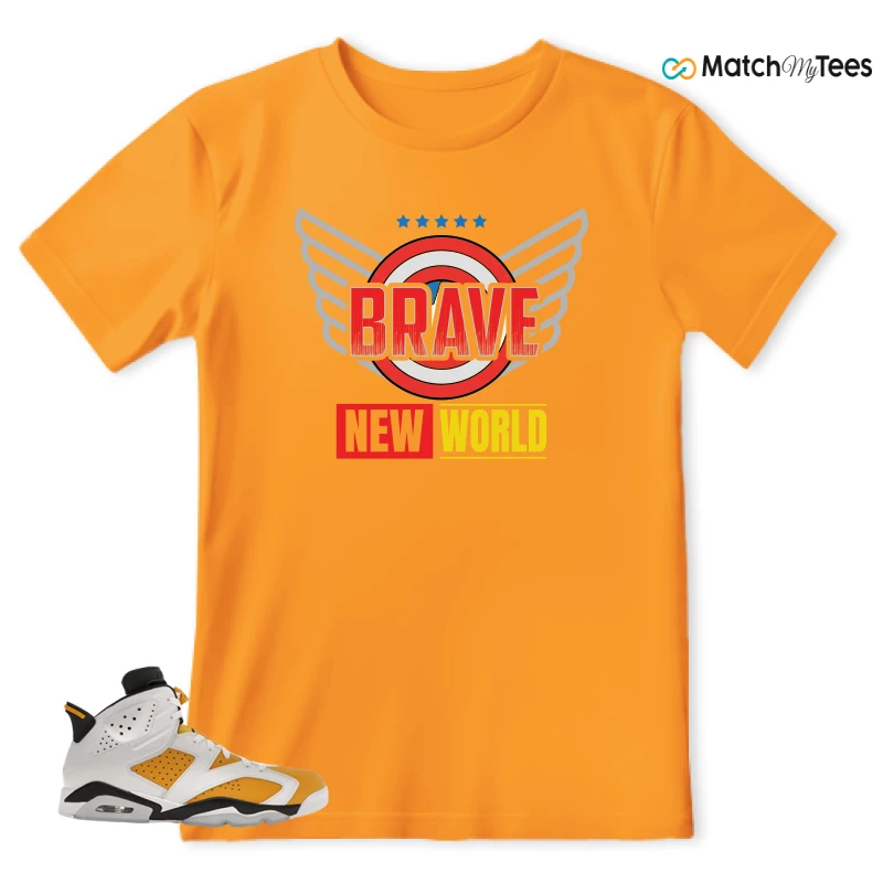 NIKE AIR JORDAN 6 YELLOW OCHRE SNEAKER Matching Tees t-shirt