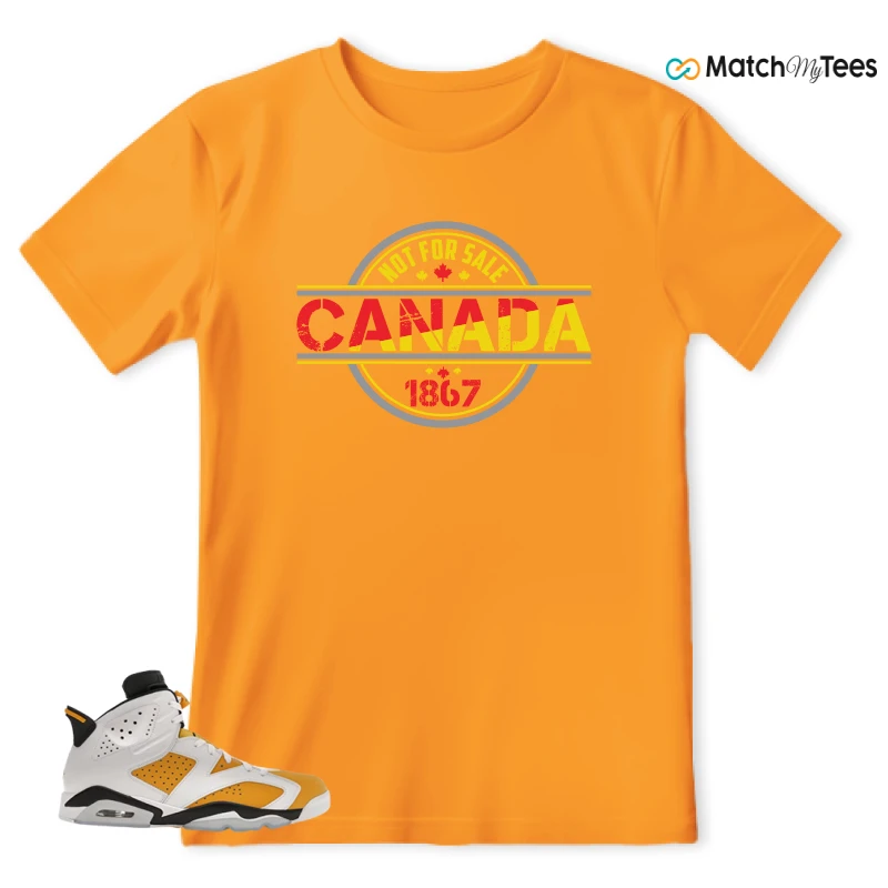 NIKE AIR JORDAN 6 YELLOW OCHRE SNEAKER Matching Tees t-shirt