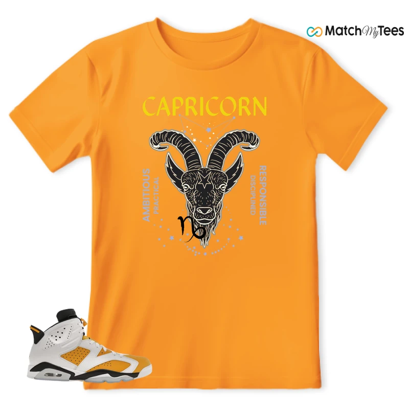 NIKE AIR JORDAN 6 YELLOW OCHRE SNEAKER Matching Tees t-shirt